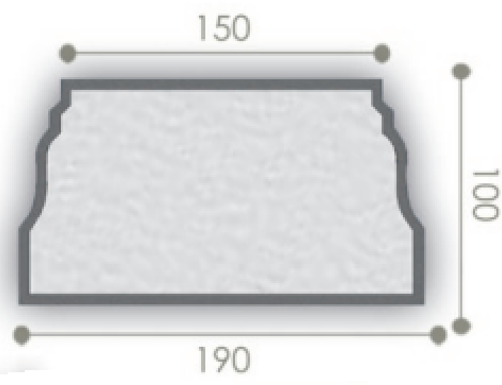База балюстрады для фасада ББ-5 150х100х190 мм